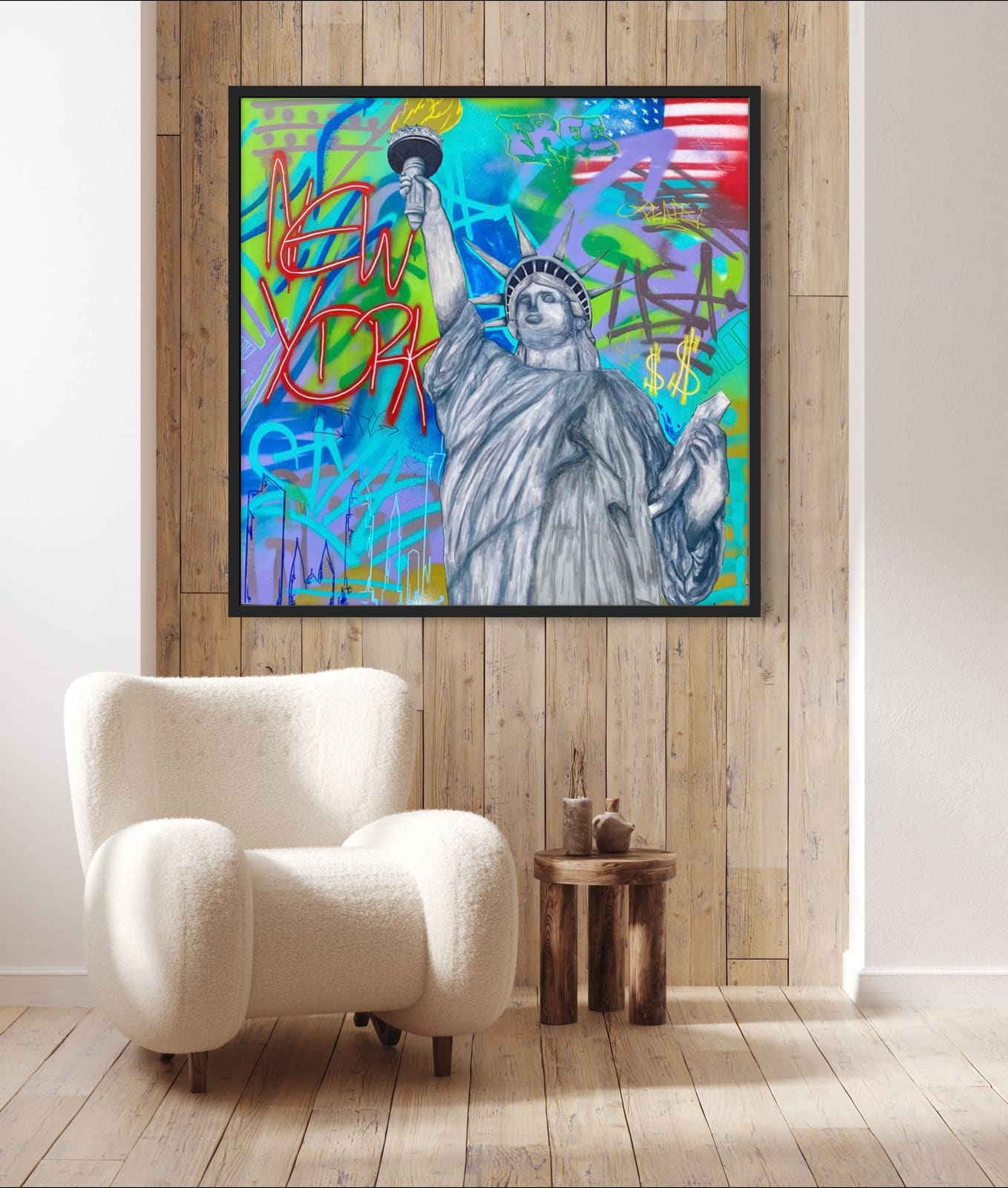 Freedom – Auftragsarbeit von Braxart, 100 × 100 cm
