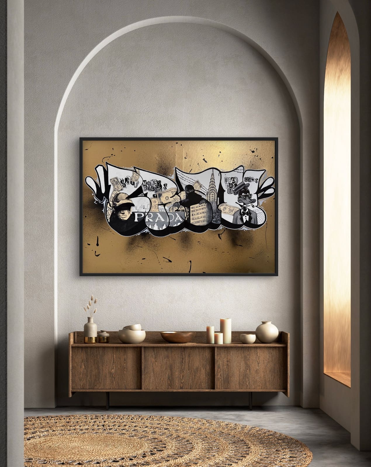 Gold Brax – Pop-Art-Gemälde von Braxart